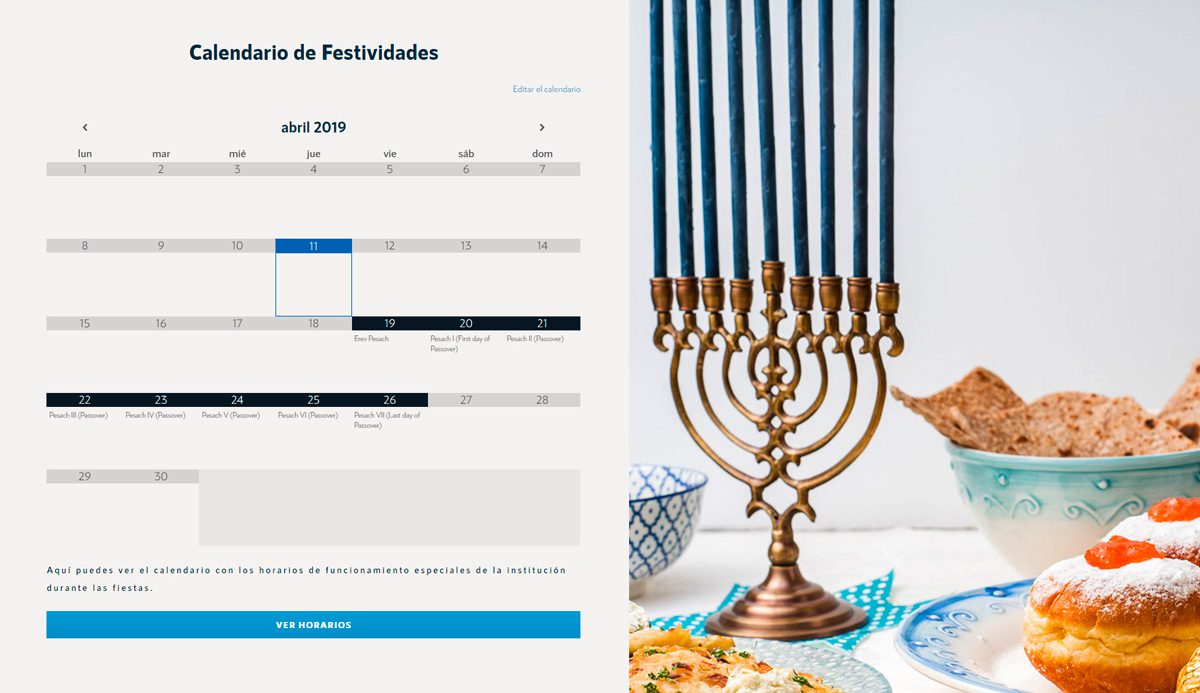 Calendario sitio web macabi noar